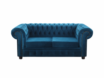 Teal Chesterfield Loveseat