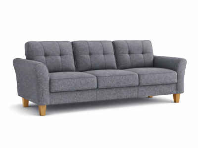 Grey Fabric Tufted Sofa