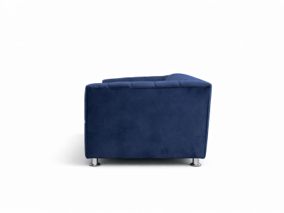 Navy Channel-Tufted Sofa