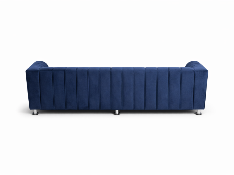 Navy Channel-Tufted Sofa
