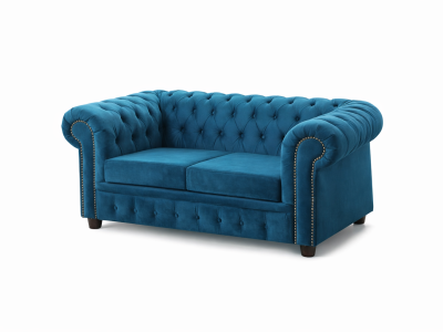 Teal Chesterfield Loveseat