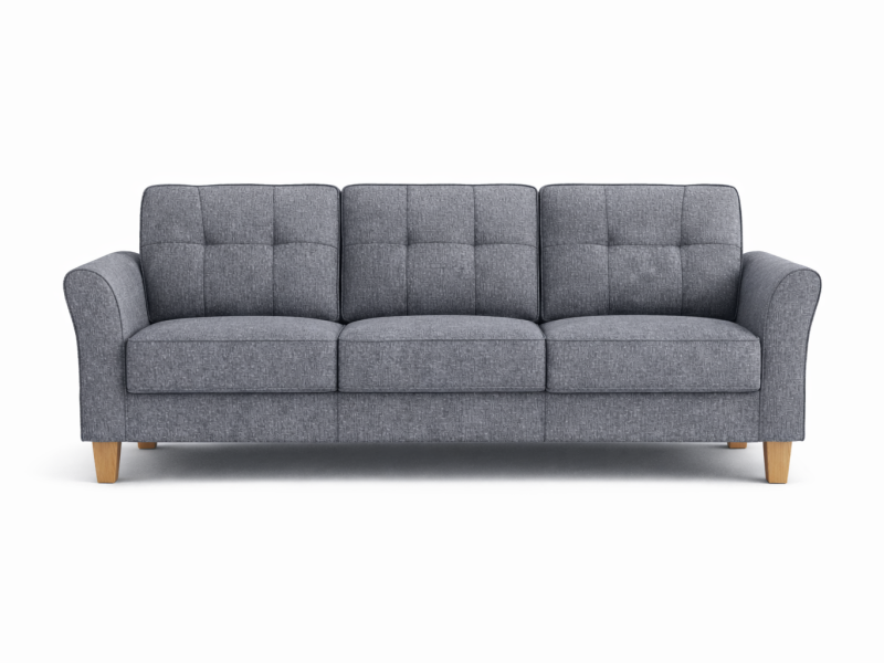 Grey Fabric Tufted Sofa